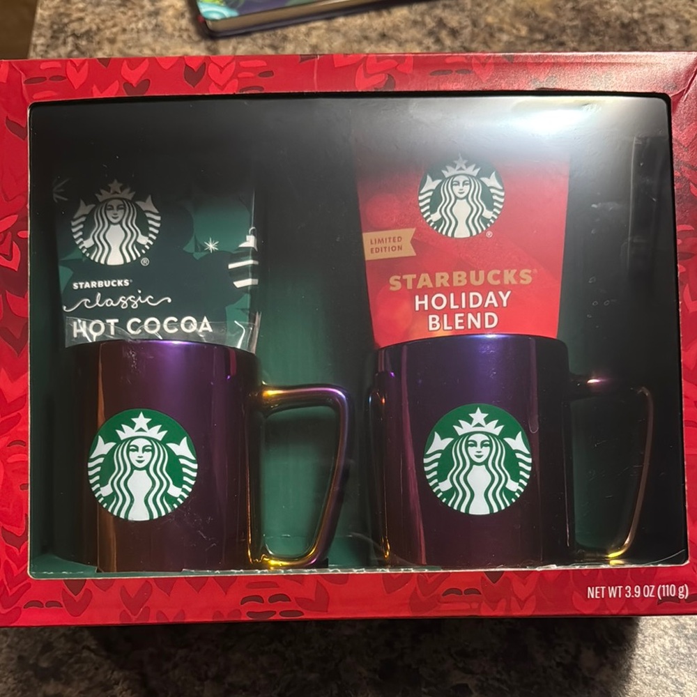 Starbucks Holiday Mug Set with Cocoa and Coffee